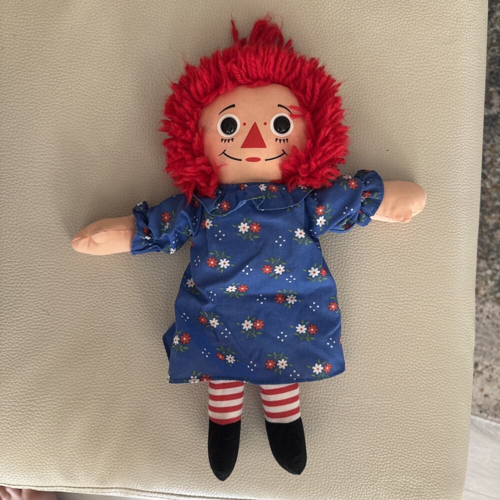 Vintage 1987 12" Playskool Raggedy Ann Doll I Love You Heart Pre-owned